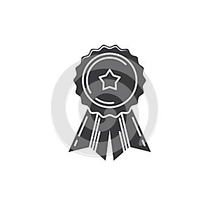 black star badge medal icon vector element design template