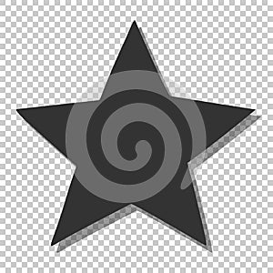 Black star icon. Simple clipart, template for rating, space and sky