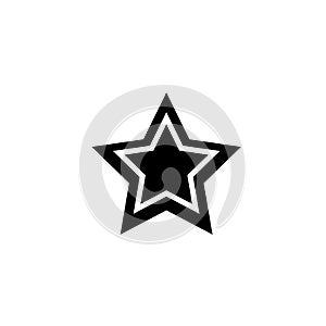 Black star Web Mobile Icon silhouette sign. Flat symbol button element Vector illustration