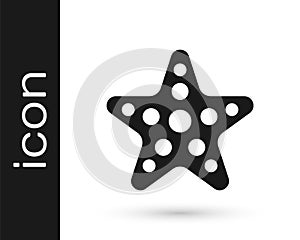 Black Starfish icon isolated on white background. Vector