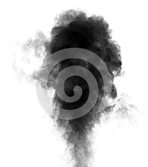 Black steam looking like smoke on white background