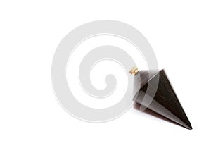 Black steel plummet cone shaped.