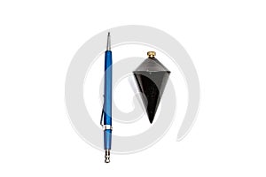 Black steel plummet cone shaped and Clutch-type pencil.