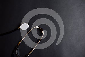 Black stethoscope. Healthcare Concept Inspiration