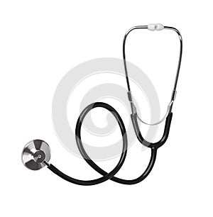 Black stethoscope isolated