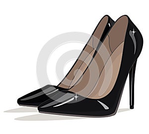 Black stiletto heels vector illustration