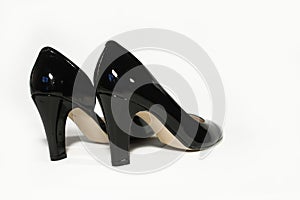 Black Stiletto High Heels on white background