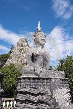 Black stone Buddha statue