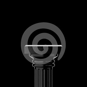 Black Stone Classic Greek Column. 3d Rendering