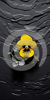 Minimalistic Pansy Composition On Textured Surface photo