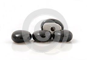 Black stones for fireplace