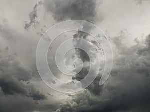 Black storm clouds in the sky.