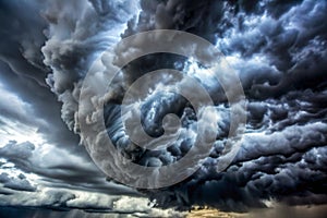 Black storm clouds before the storm. Close-up