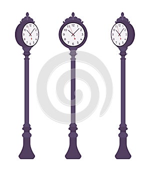 Black street clock set