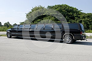 Black Stretch limousine