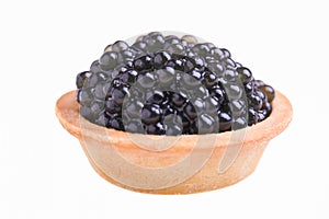 Black sturgeon caviar in a tartlet