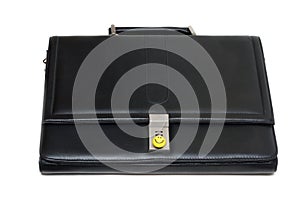 Black stylish leather briefcase