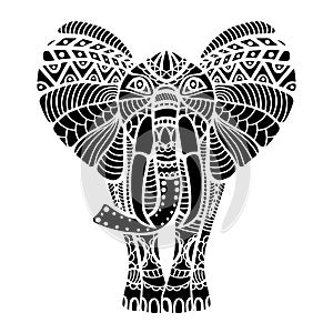 Black stylized Elephant.