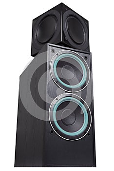 Black sub-woofer and speakers