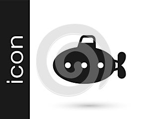 Black Submarine toy icon isolated on white background. Vector