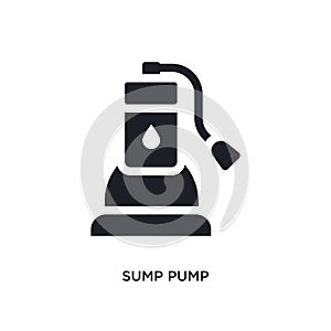 black sump pump isolated vector icon. simple element illustration from furniture and household concept vector icons. sump pump