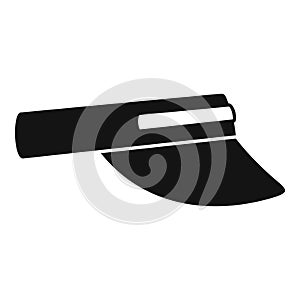 Black sun visor cap protecting from sunlight icon