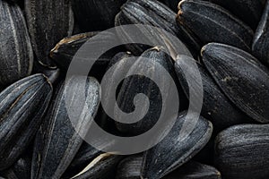 Black sunflower seeds. For texture or background close up