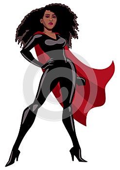 Superheroine Black on White