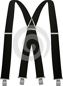 Black suspenders on white background