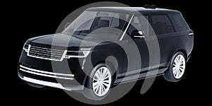 Black SUV isolated on back background 3d model