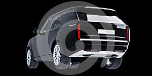 Black SUV isolated on back background 3d model