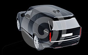 Black SUV isolated on back background 3d model