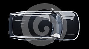 Black SUV isolated on back background 3d model