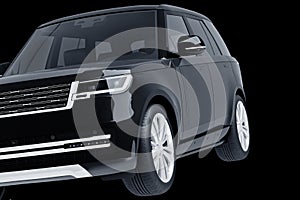 Black SUV isolated on back background 3d model