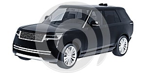 Black SUV isolated on white background 3d model