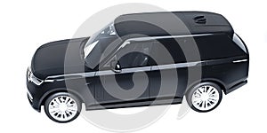 Black SUV isolated on white background 3d model