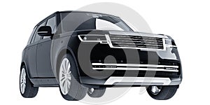 Black SUV isolated on white background 3d model