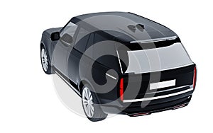 Black SUV isolated on white background 3d model