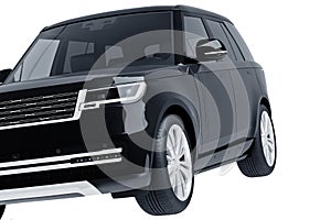 Black SUV isolated on white background 3d model