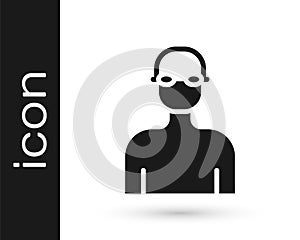 Black Swimmer athlete icon isolated on white background. Vector