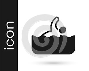 Black Swimmer athlete icon isolated on white background. Vector
