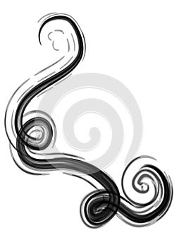 Black Swirl Spiral Doodles