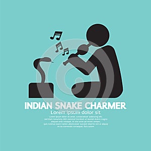 Black Symbol Indian Snake Charmer. photo