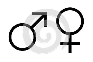 Black symbols for male and female
