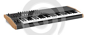 Black synthesizer isolated on white