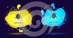 Black System bug concept icon isolated on black background. Code bug concept. Bug in the system. Bug searching. Abstract