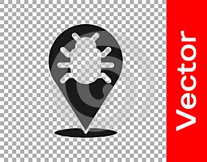 Black System bug concept icon isolated on transparent background. Code bug concept. Bug in the system. Bug searching