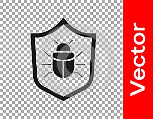 Black System bug concept icon isolated on transparent background. Code bug concept. Bug in the system. Bug searching