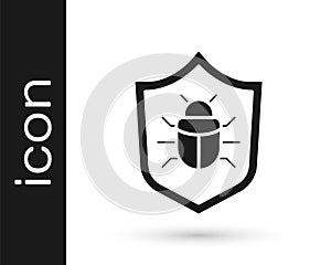 Black System bug concept icon isolated on white background. Code bug concept. Bug in the system. Bug searching. Vector
