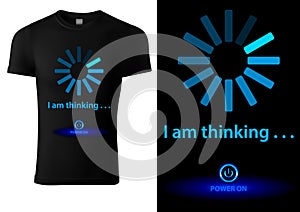 Black T-shirt Design with Blue Loading Bar